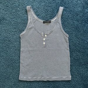 brandy melville dalis blue striped button tank top